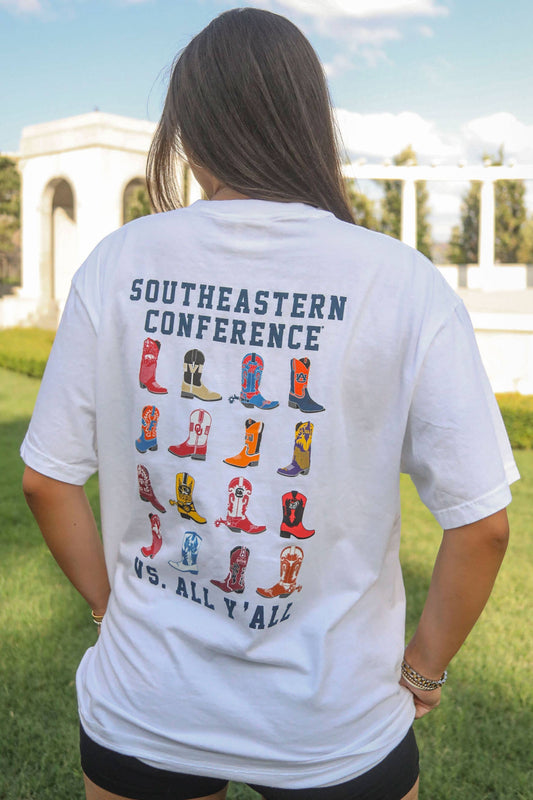 sec boots tee - white PREORDER