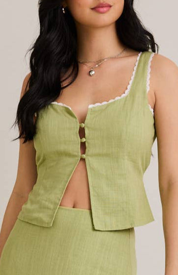 natalie top - light green