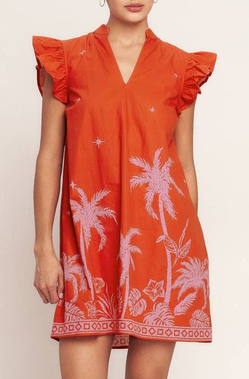 paloma dress - tomato red