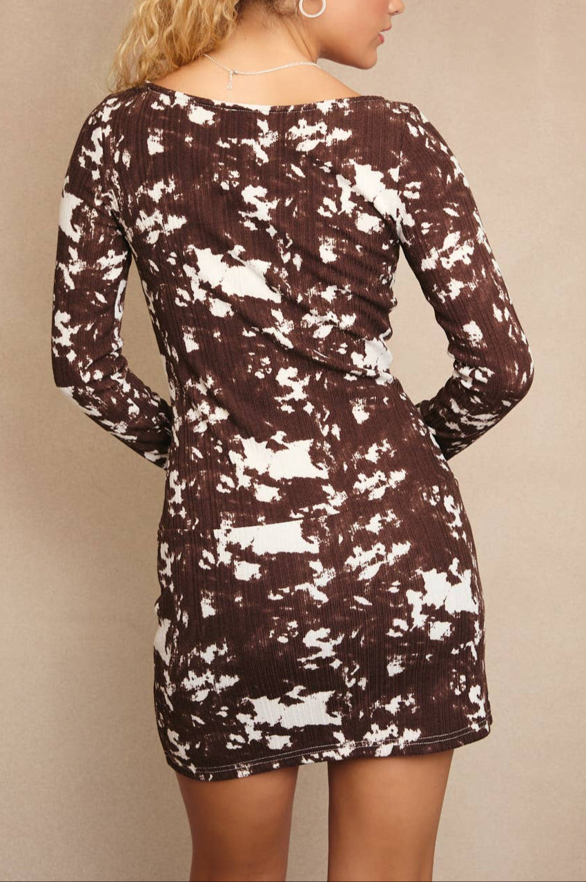 greta dress - brown