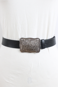 cassidy square buckle belt  – black