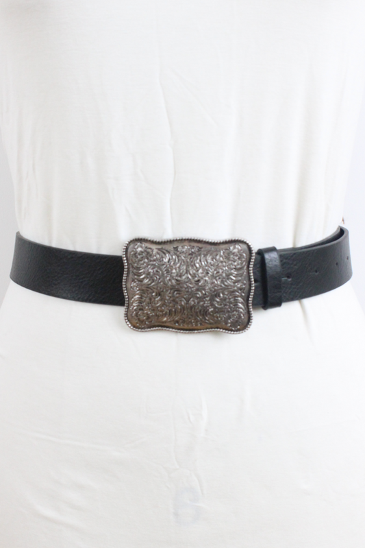 cassidy square buckle belt  – black