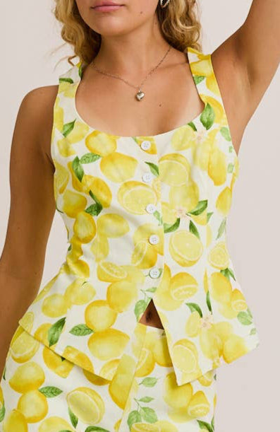 tessa top - cream yellow