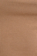 Close-up of brown ribbed fabric texture