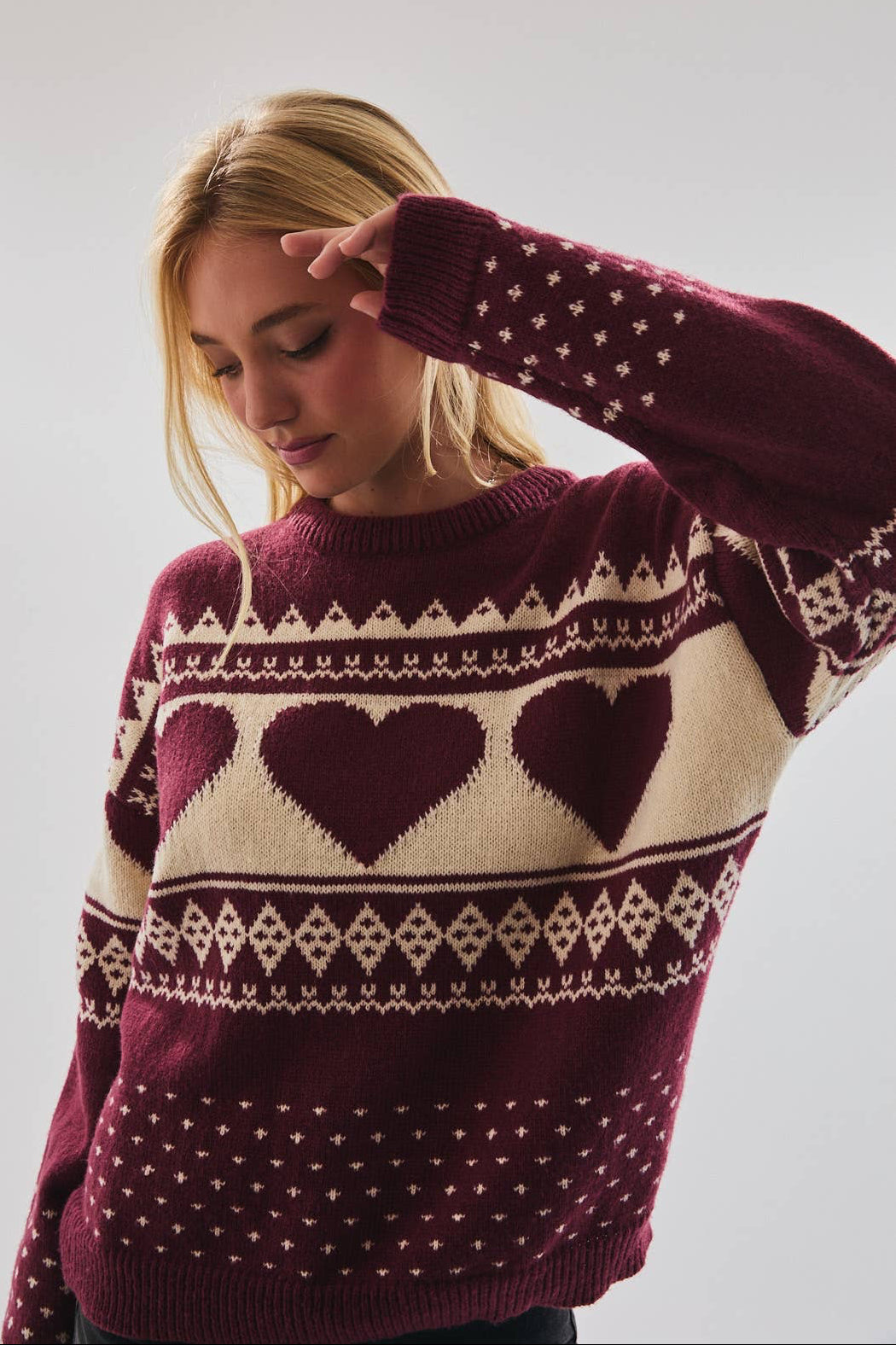 clara sweater - burgundy