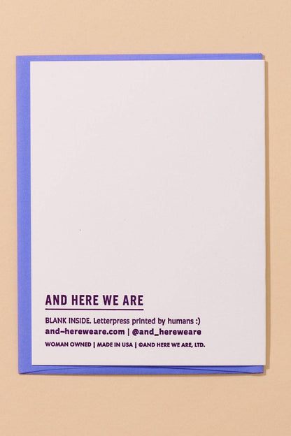 belated rambling thank you letterpress card