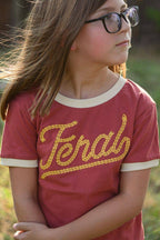 kid's feral vintage ringer - maroon