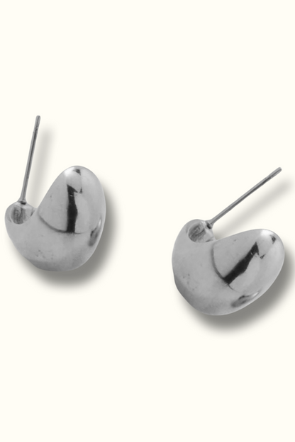 chunky teardrop hoops - silver