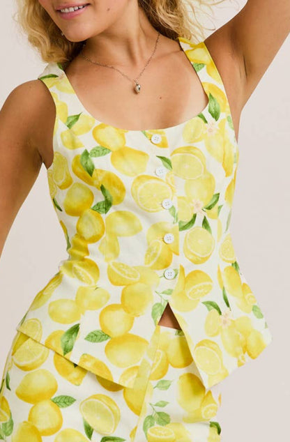 tessa top - cream yellow