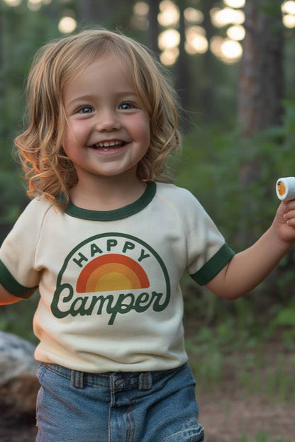 kid's happy camper ringer - cream