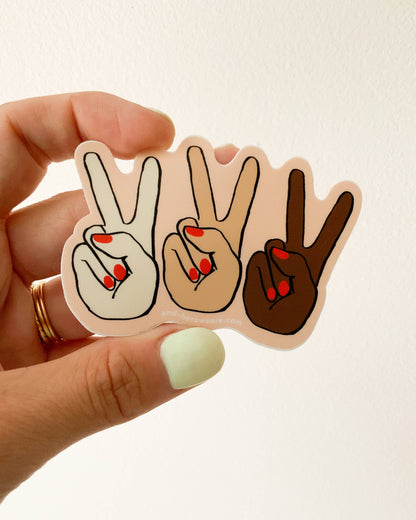 peace hands sticker