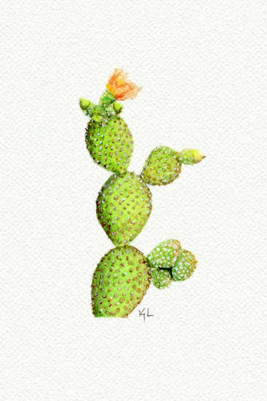tiny watercolor print - prickly pear
