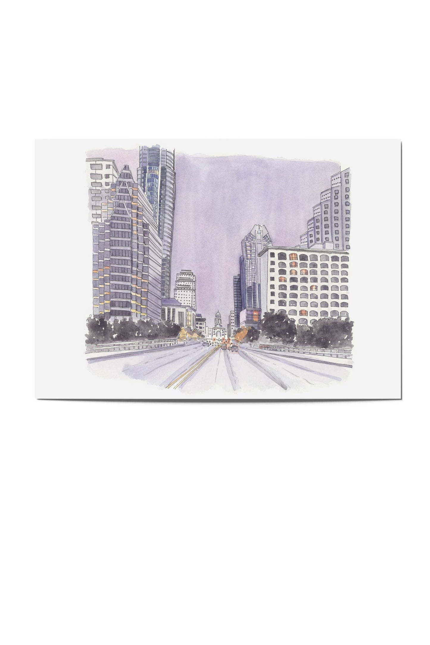 congress ave night postcard
