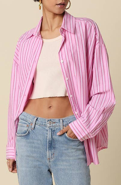 micah shirt - pink stripe