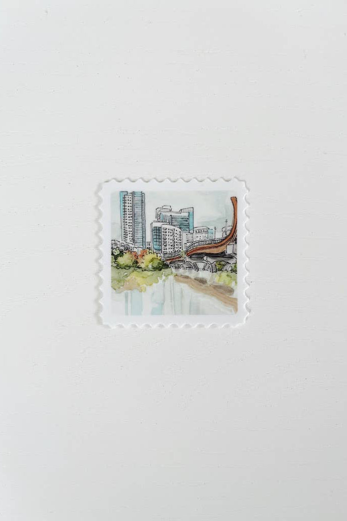 pfluger pedestrian bridge stamp sticker
