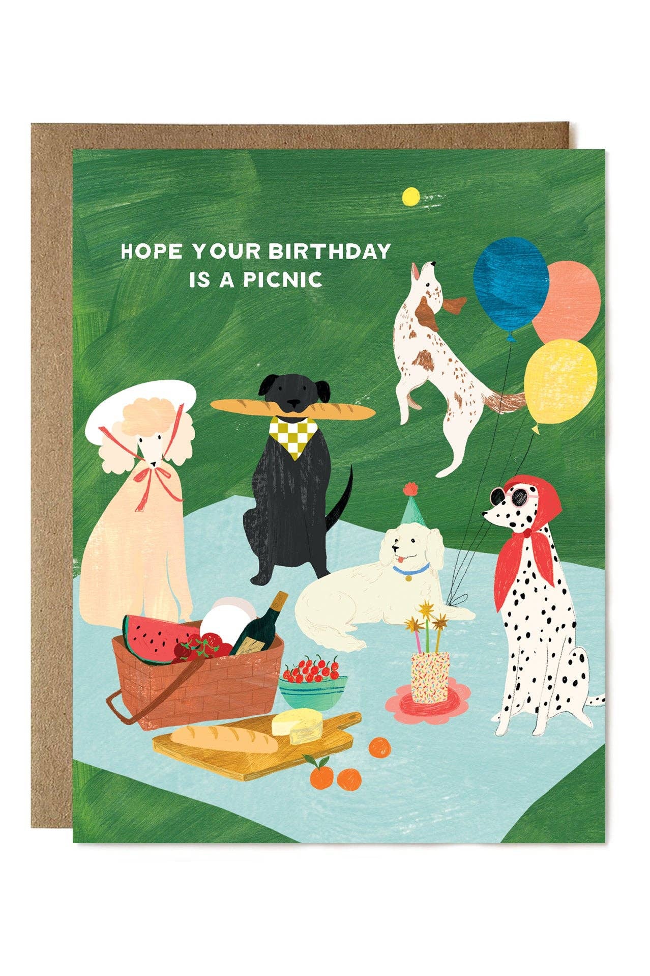 dog picnic birthday card