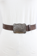 cassidy square buckle belt – brown
