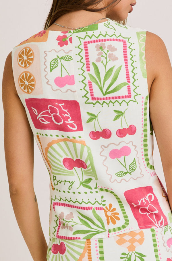 mon chéri top - pink & lime (FINAL SALE)