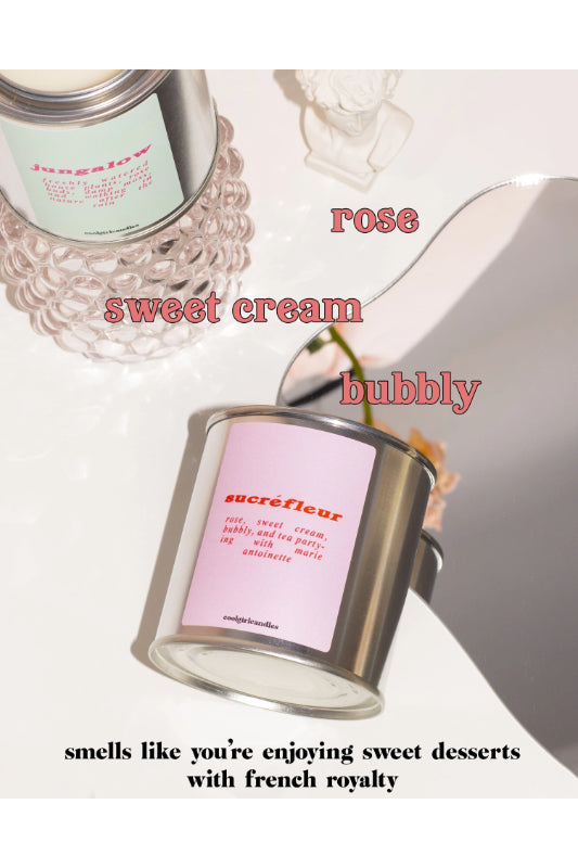sucrefleur | rose, sweet cream, and champagne candle (FINAL SALE)
