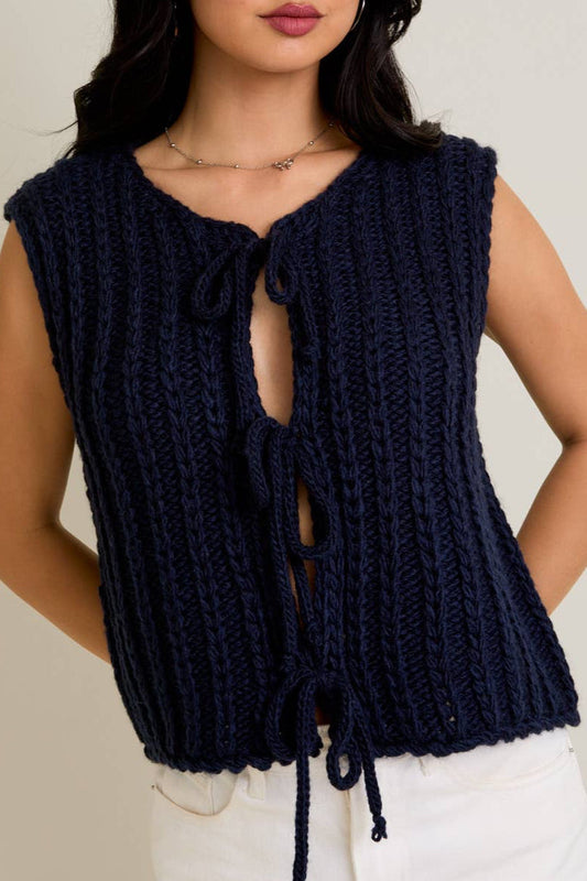 campbell sweater vest - navy