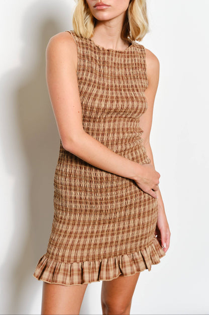 harper mini dress - brown