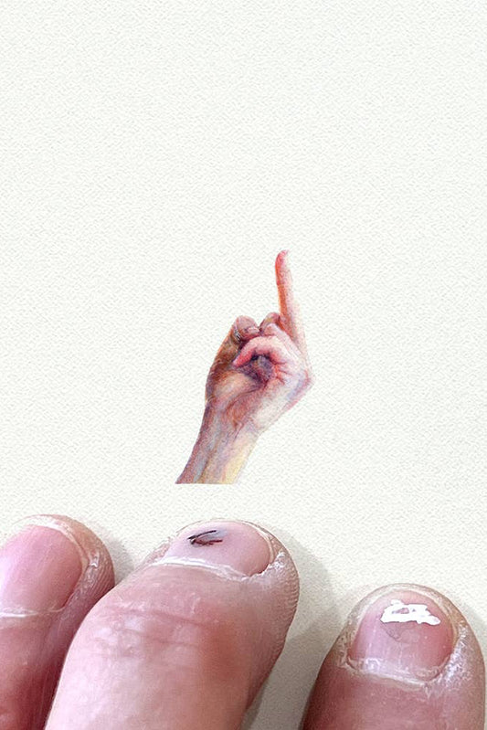 tiny watercolor print - middle finger