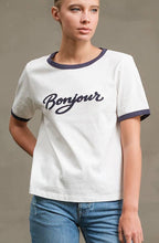 bonjour ringer tee - white/navy