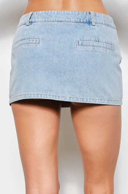 nią micro skort - light denim