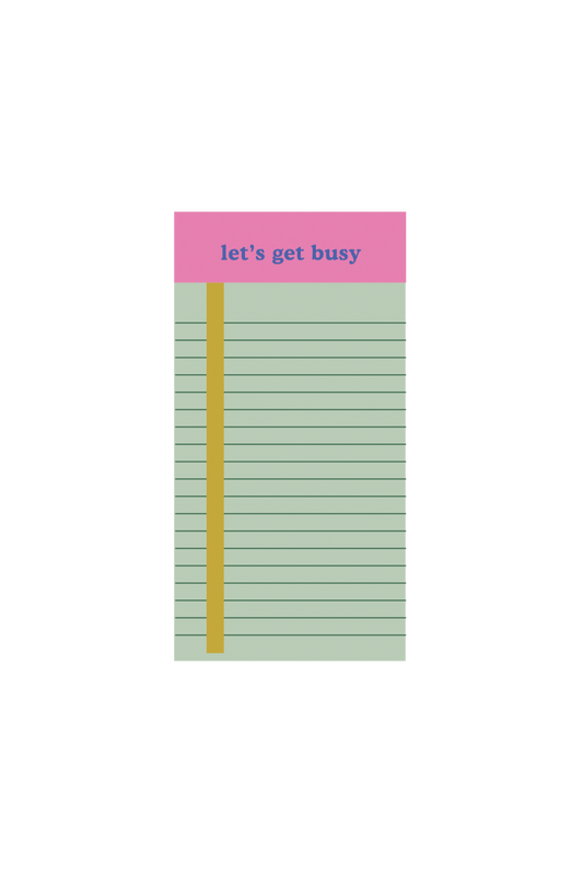 extra small tearaway notepad - let's get busy