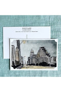 downtown nighttime postcard