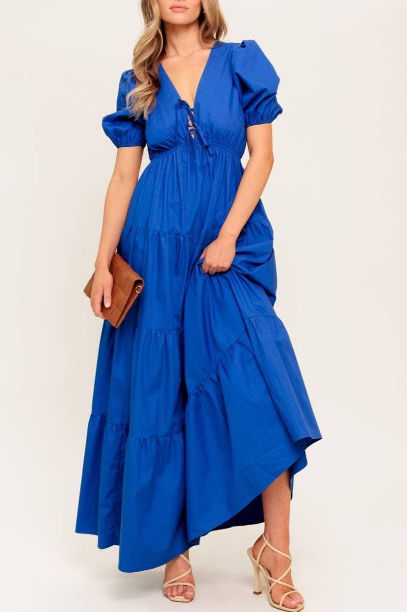 azure dress - royal blue