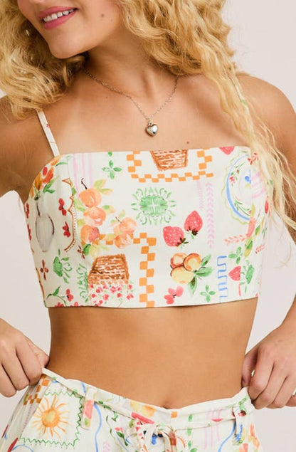 maci top - cream multi