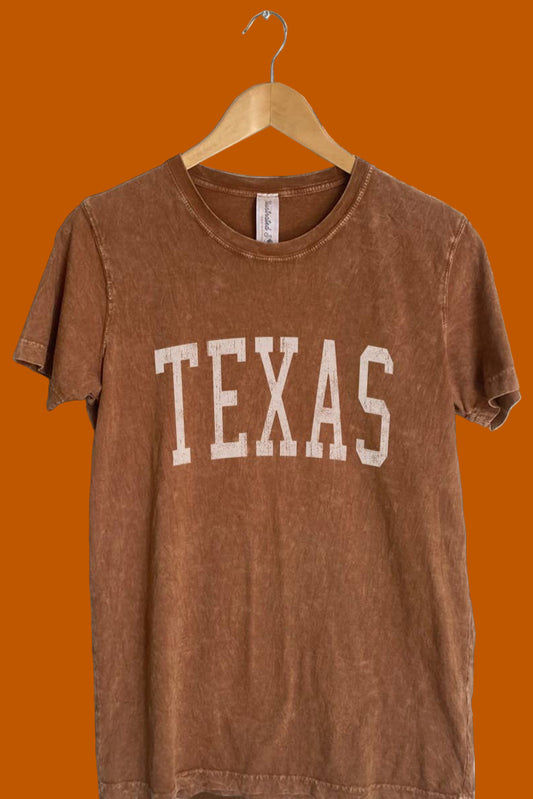 texas mineral washed tee - burnt orange