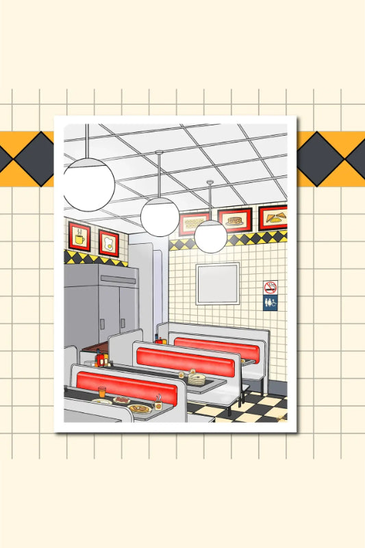 waffle house dining room print