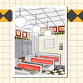 waffle house dining room print