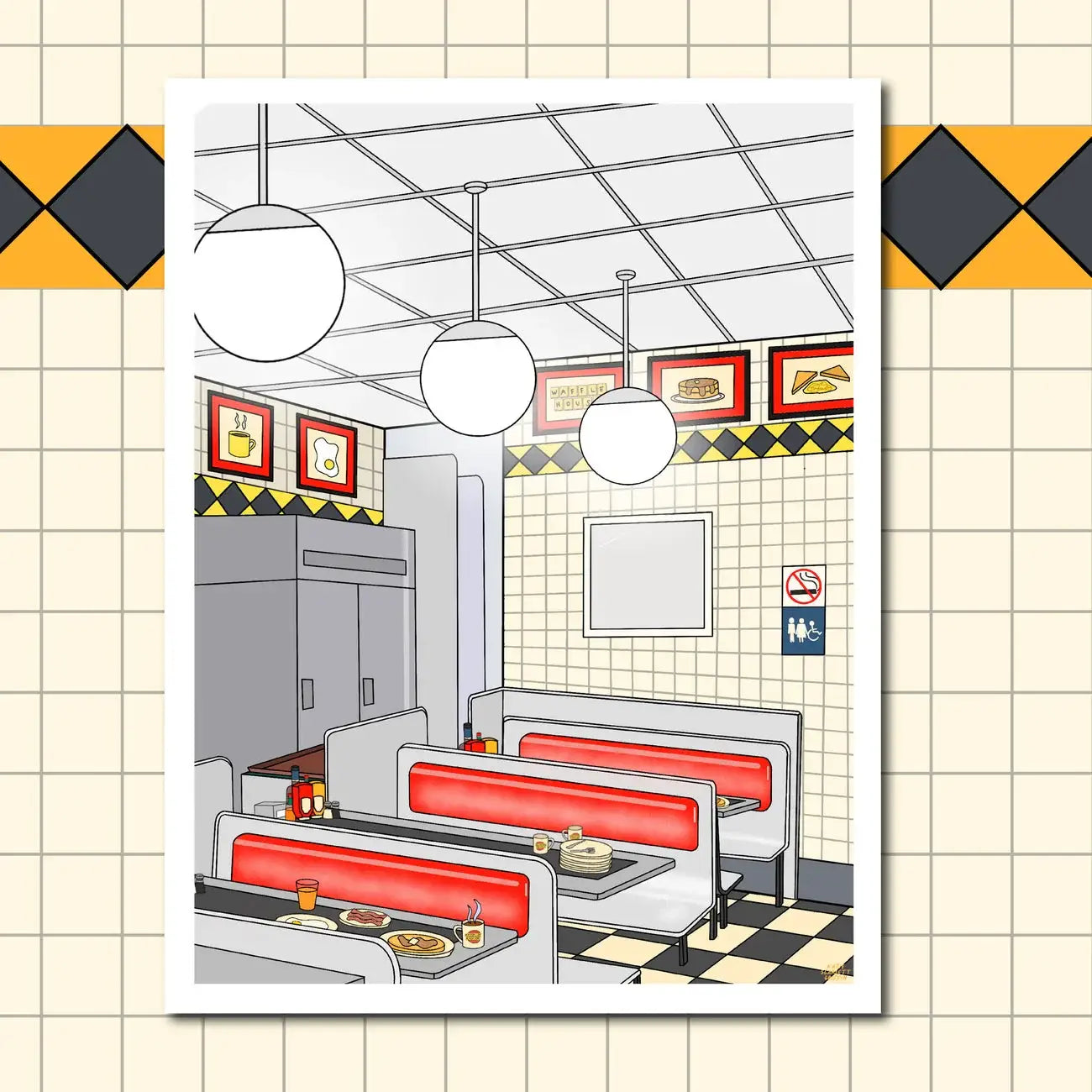 waffle house dining room print