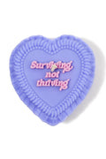 heart cake candle - surviving, not thriving