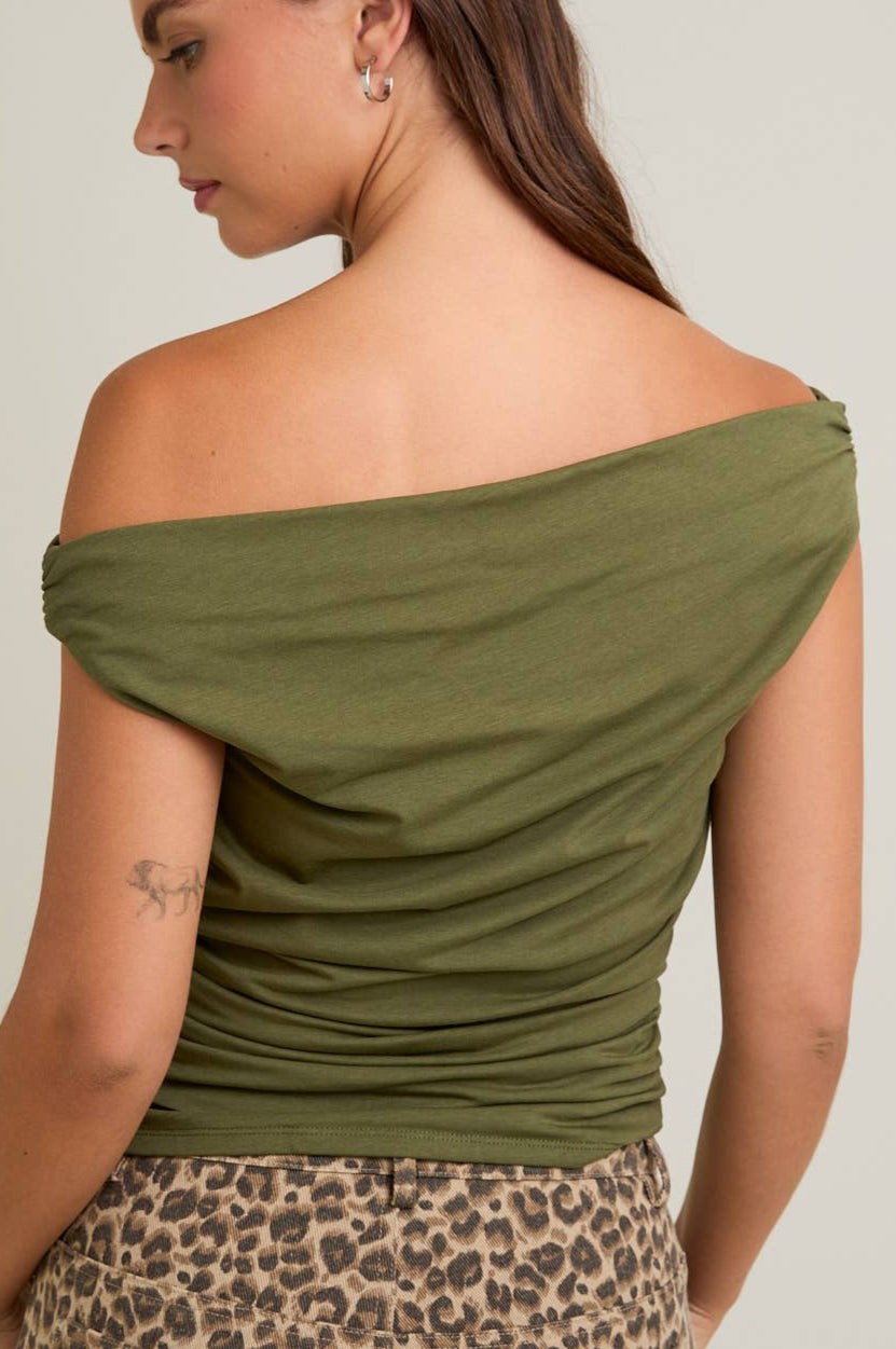 zara top - dark olive
