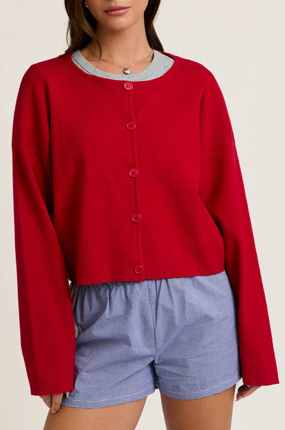 charlotte cardigan - red