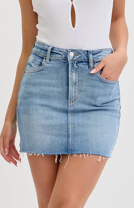 brynn skirt - light wash