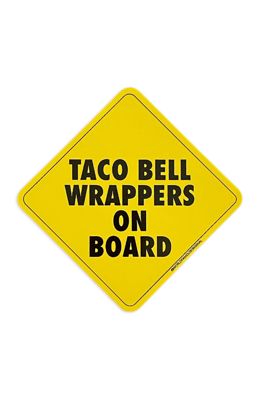 sticker - Taco Bell wrappers on board