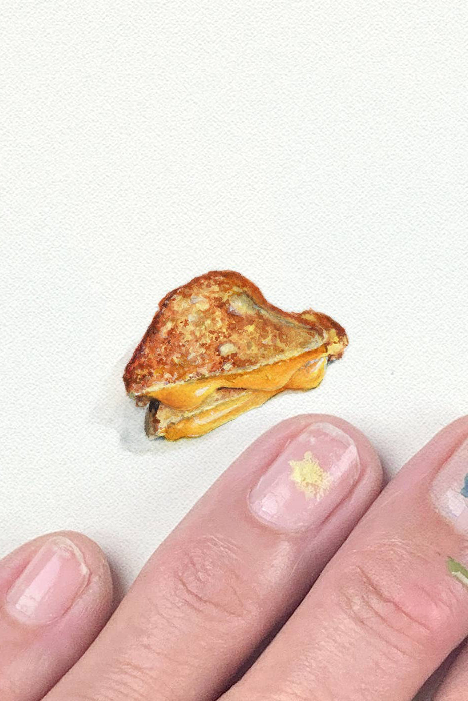 tiny watercolor print - grilled cheese sandwich