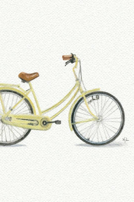 tiny watercolor print - yellow bike