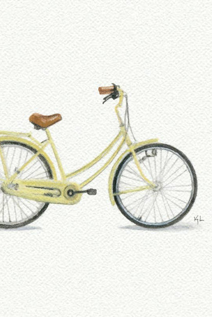 tiny watercolor print - yellow bike