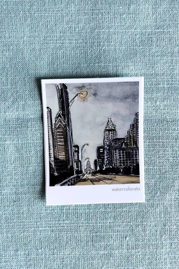 downtown at night polaroid sticker