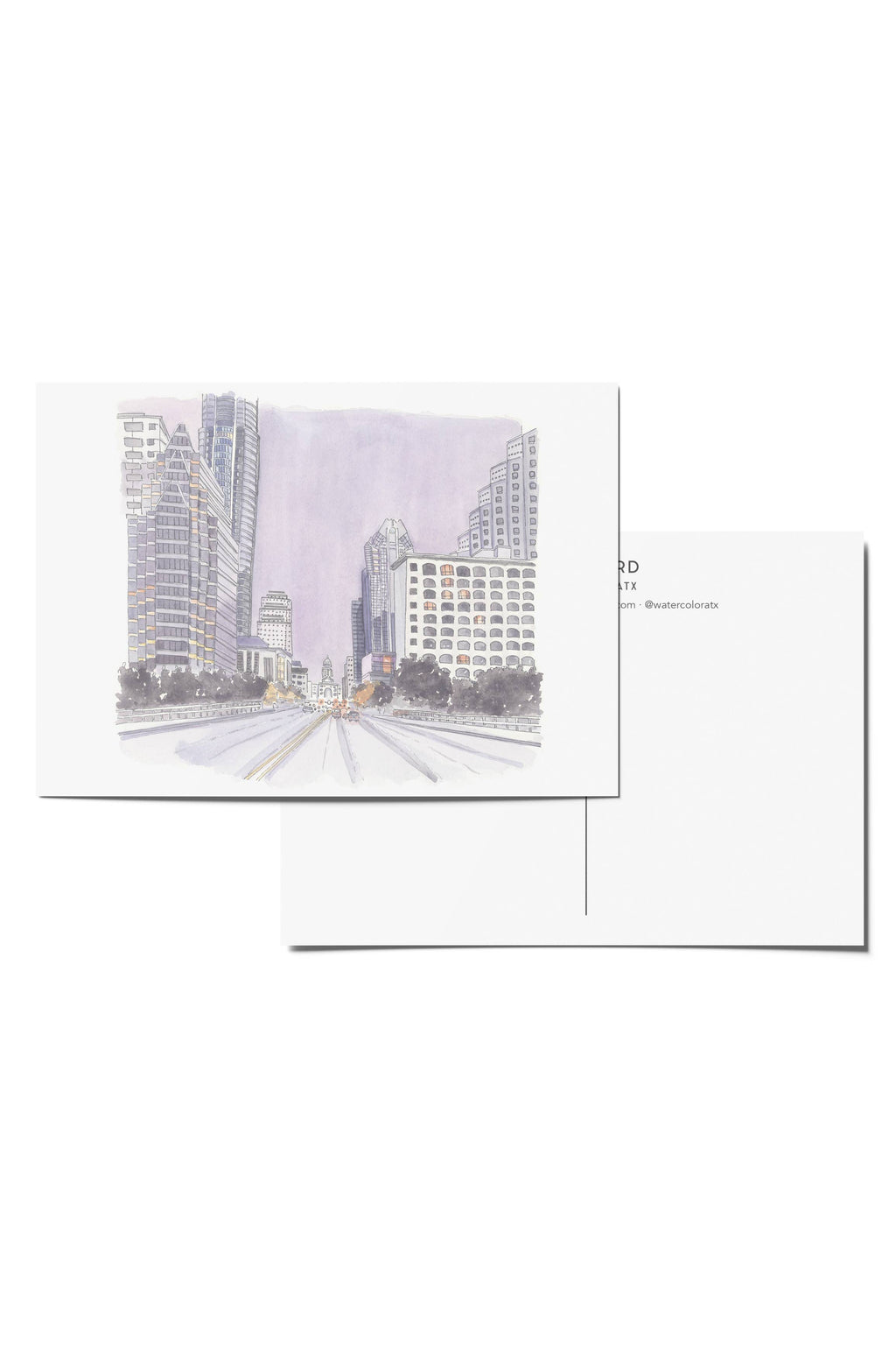 congress ave night postcard