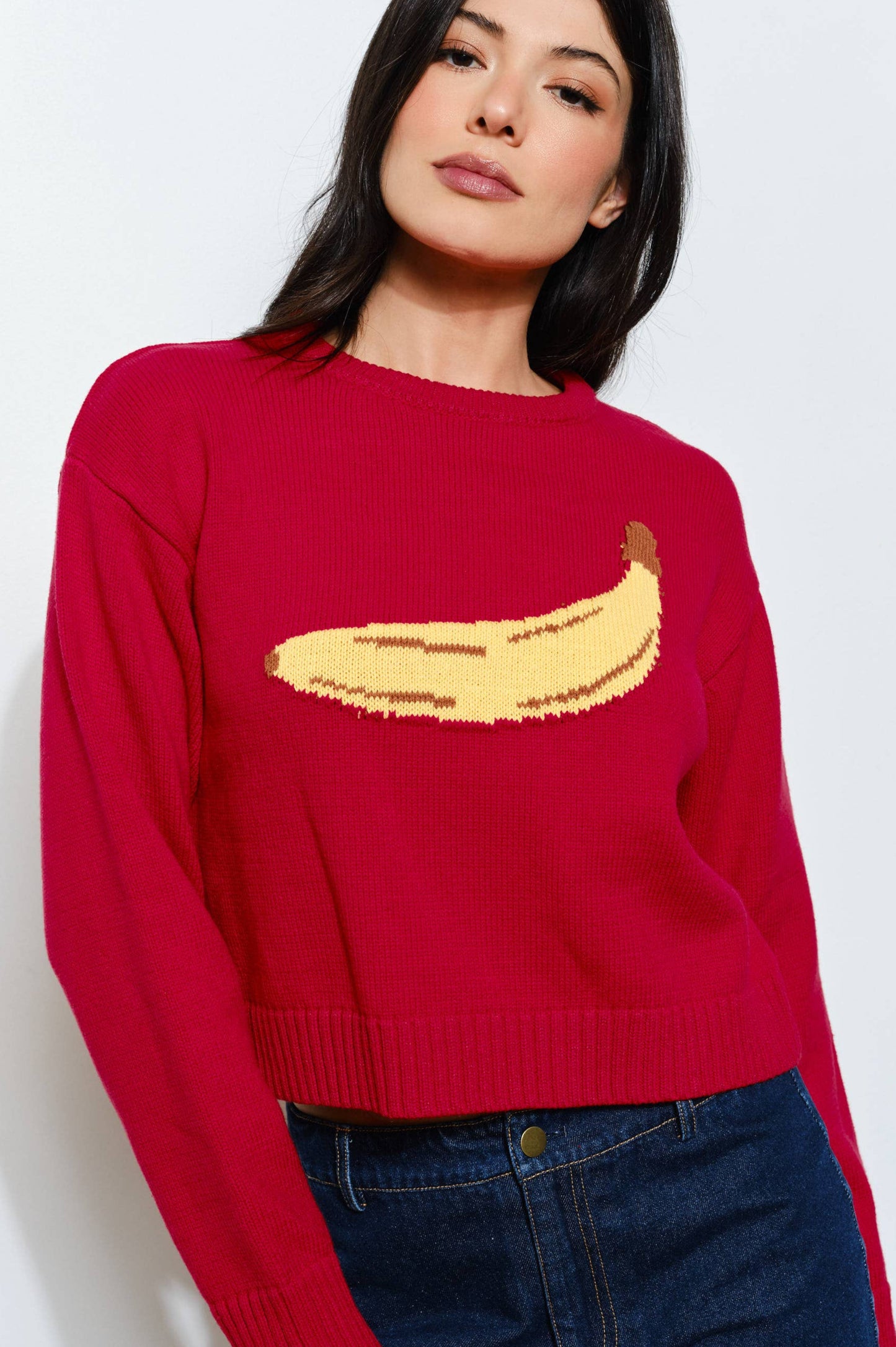 banana sweater - red