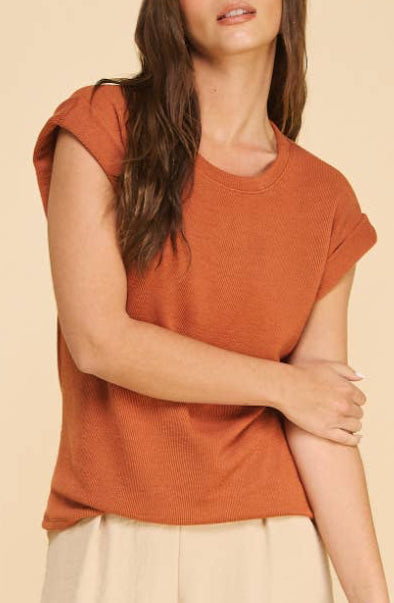 asheville rib tee - brick