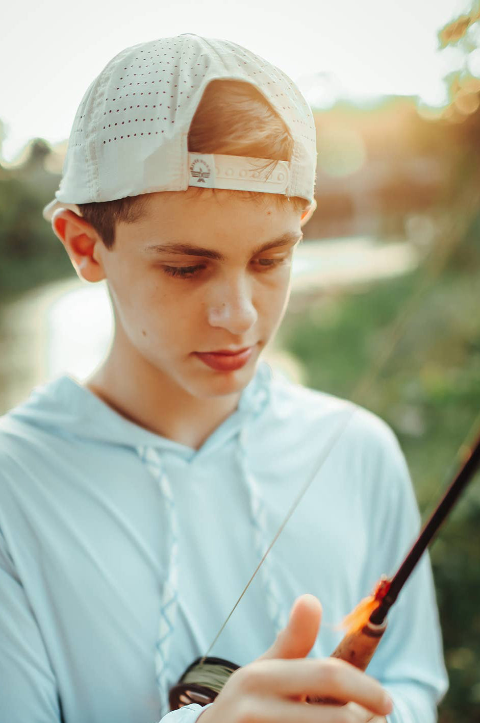 rainbow trout snapback hat - natural