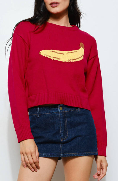 banana sweater - red